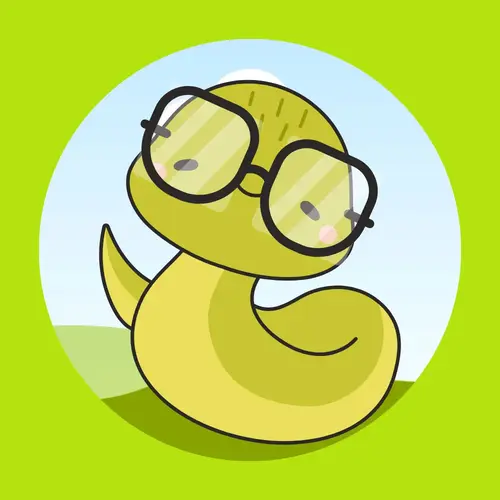Cartoon snake wearing glasses, representing deep research and analytical intelligence.